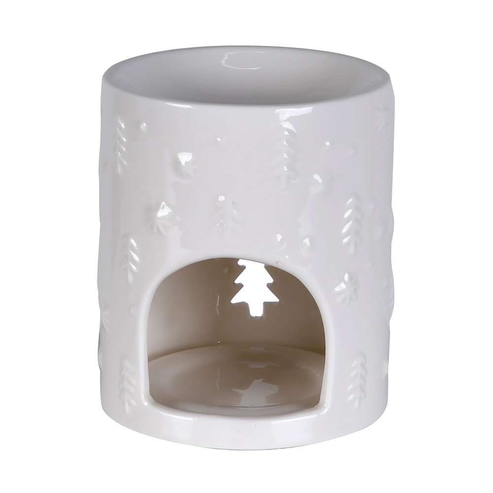 White Ceramic Xmas Tree Oil Burner - LUXONAS