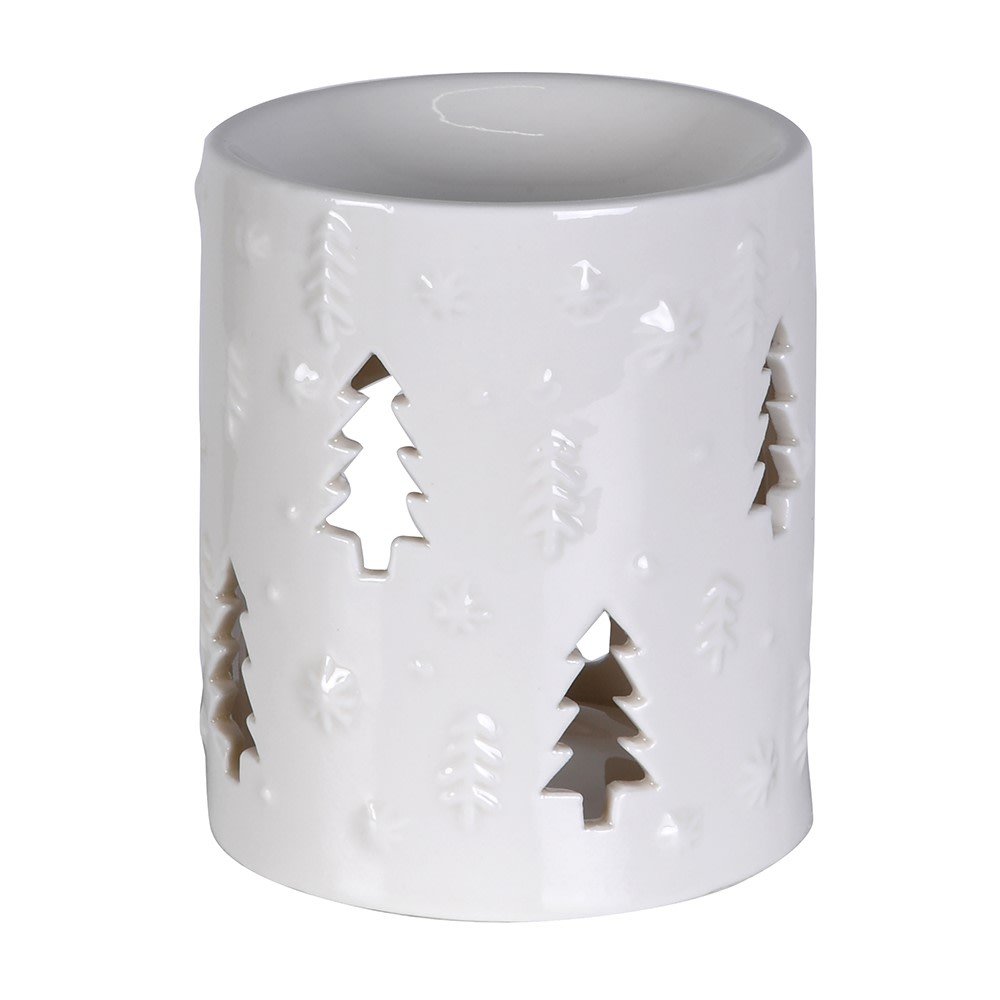 White Ceramic Xmas Tree Oil Burner - LUXONAS