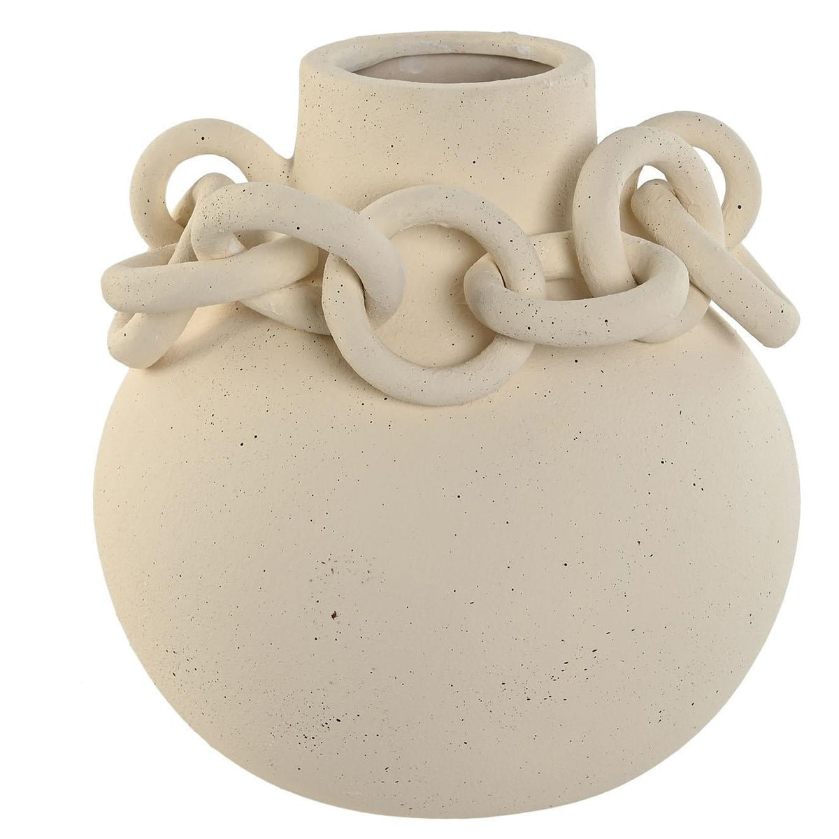 White Chain Stoneware Vase