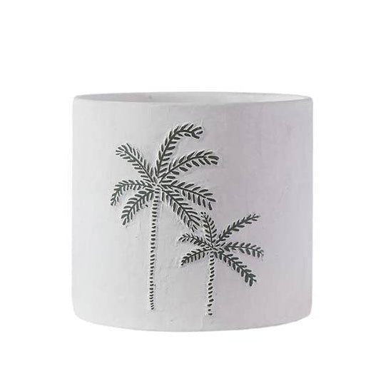 White Clay Palm Plant Pot