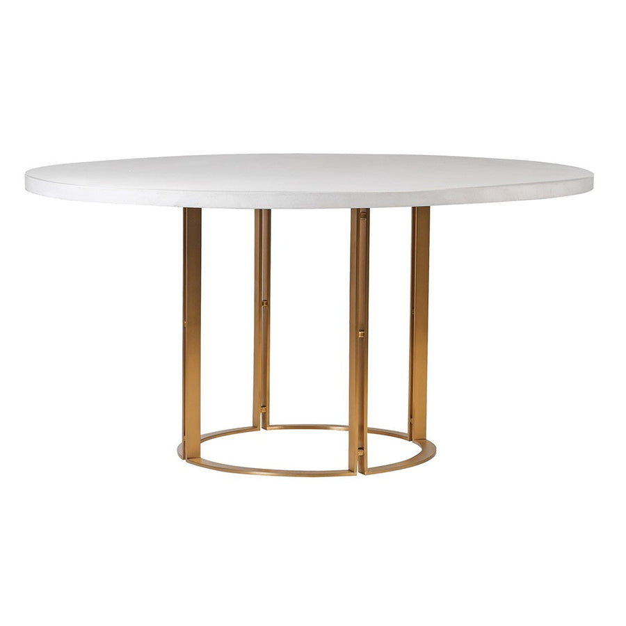 White Concrete Top Dining Table