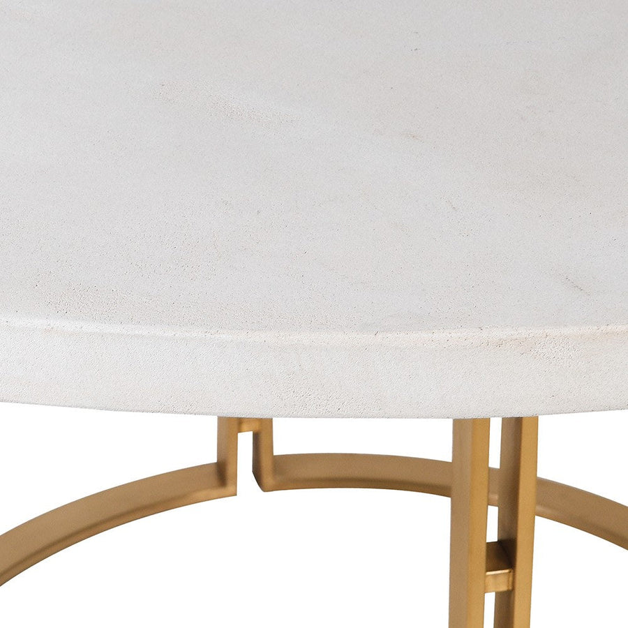 White Concrete Top Dining Table