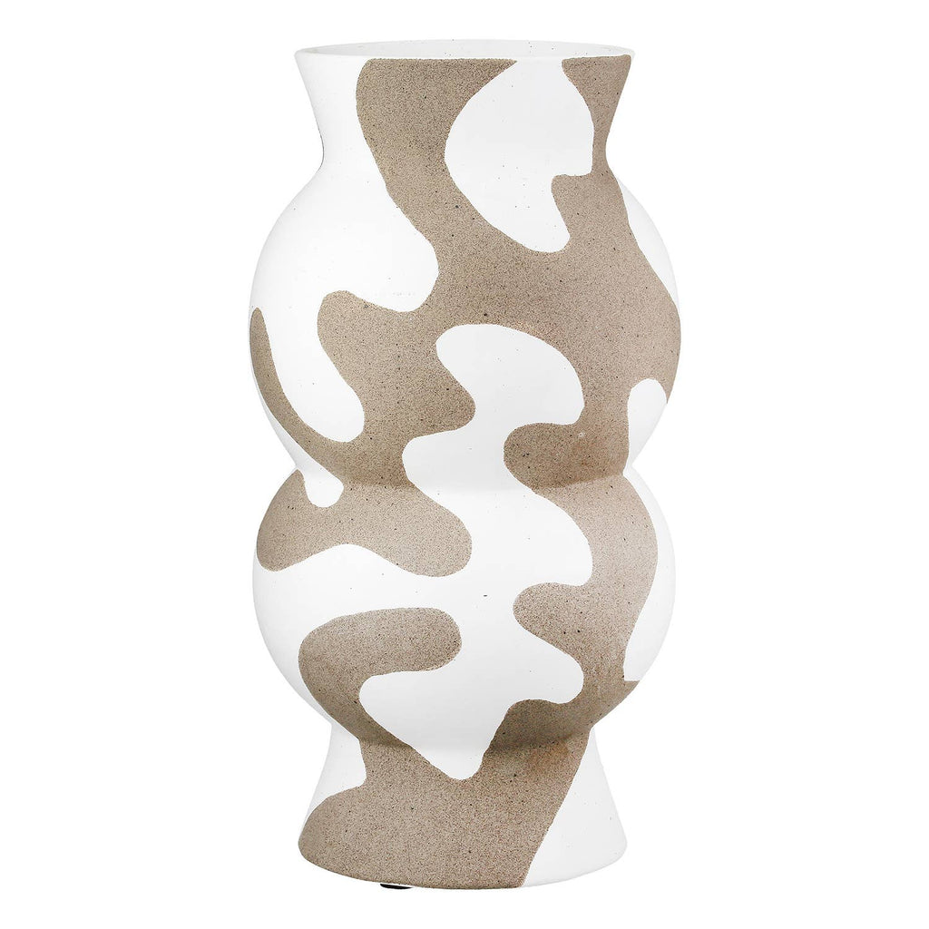 White & Cream Areno Round Vase - LUXONAS HOME