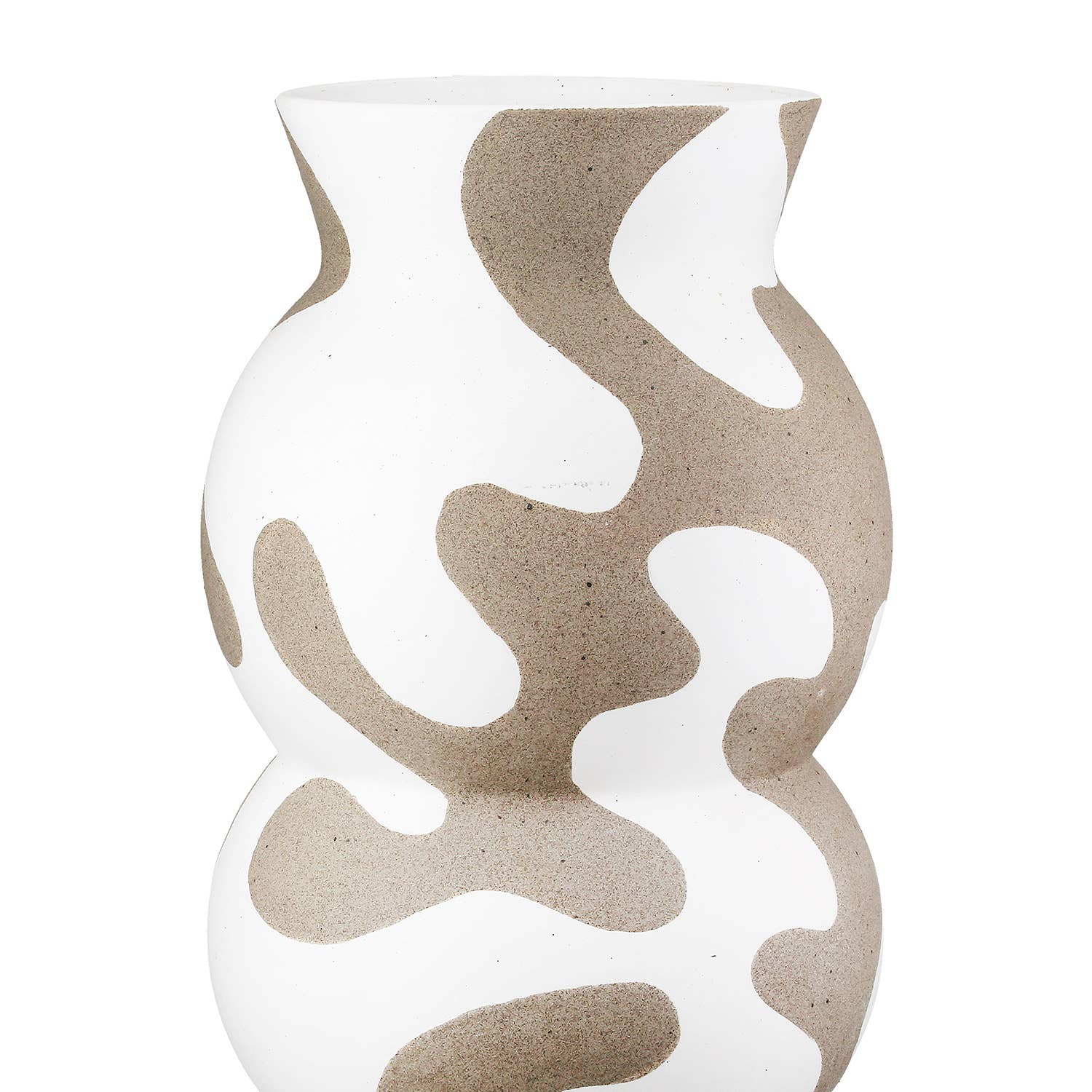 White & Cream Areno Round Vase - LUXONAS HOME