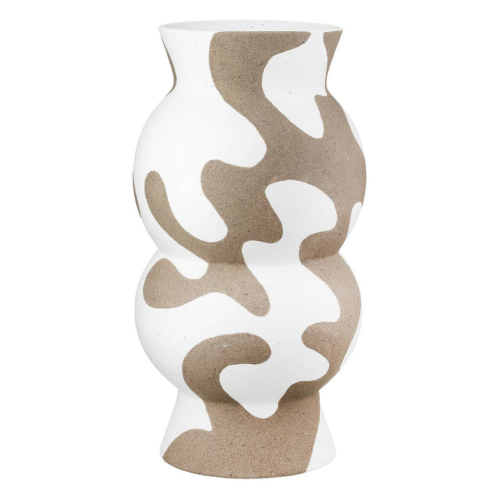 White & Cream Areno Round Vase - LUXONAS HOME