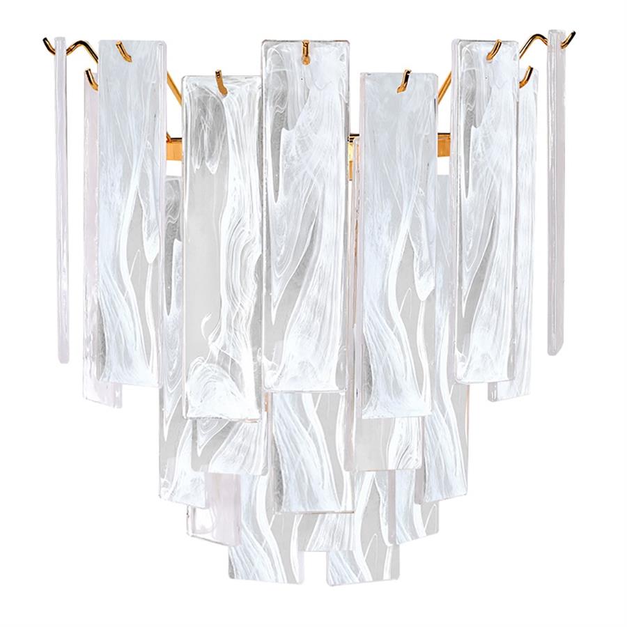 White Glass Tiered Wall Light