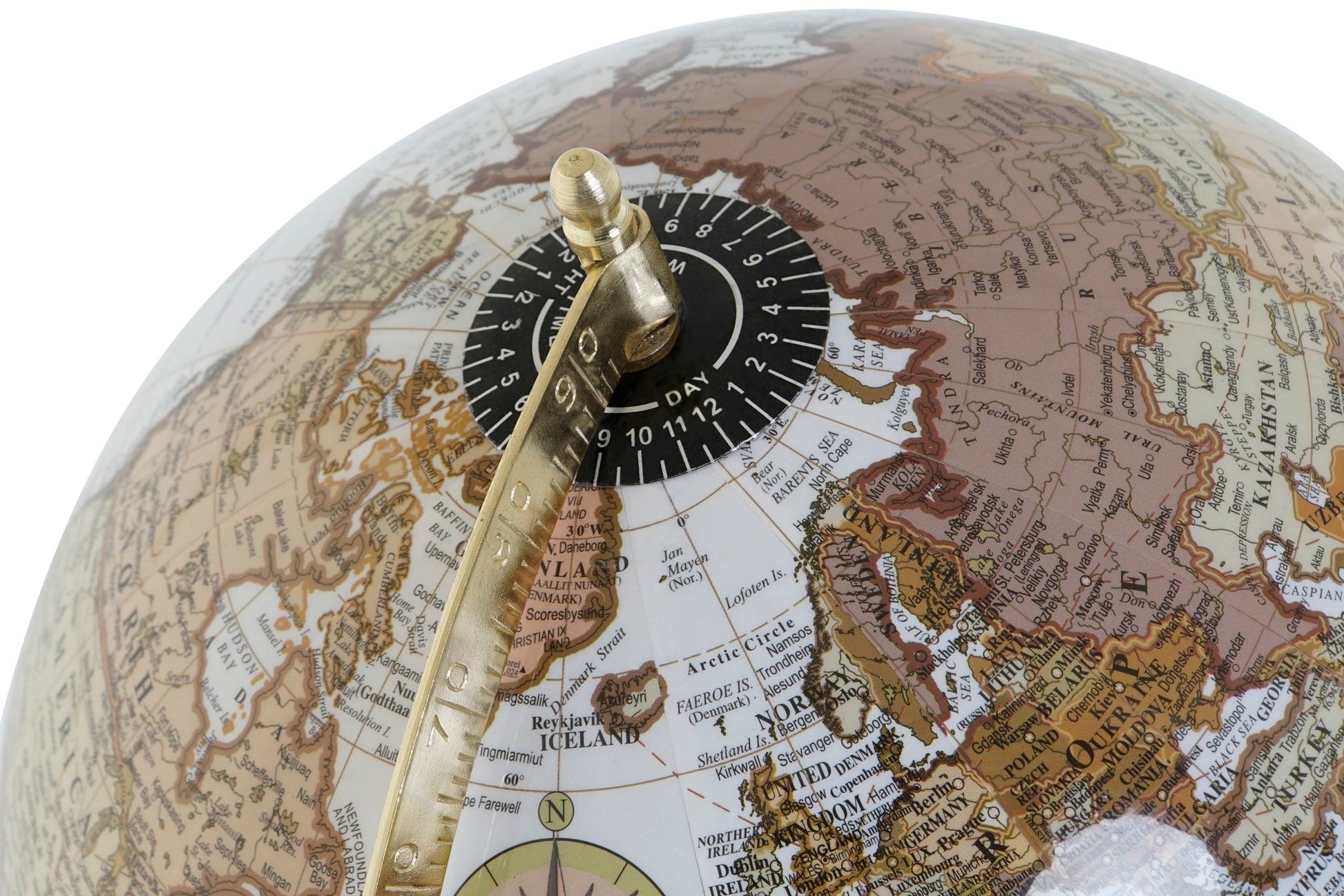 White Globe on Tripod Wooden Legs - LUXONAS