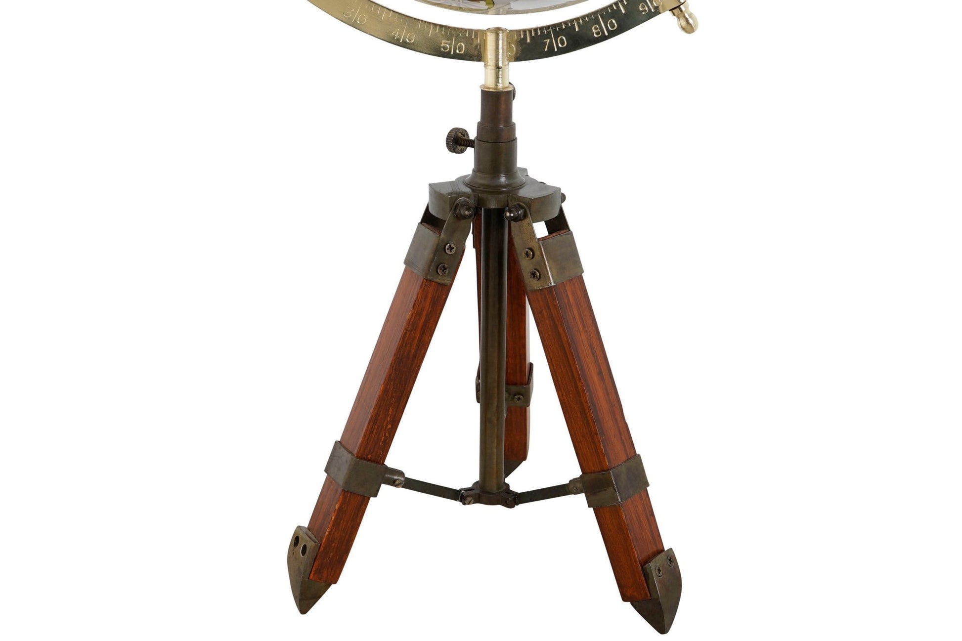 White Globe on Tripod Wooden Legs - LUXONAS
