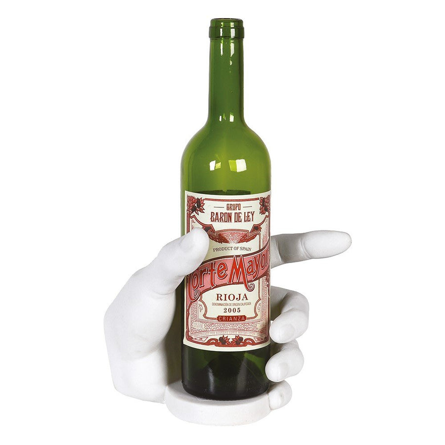 White Hand-Shaped Bottle Holder