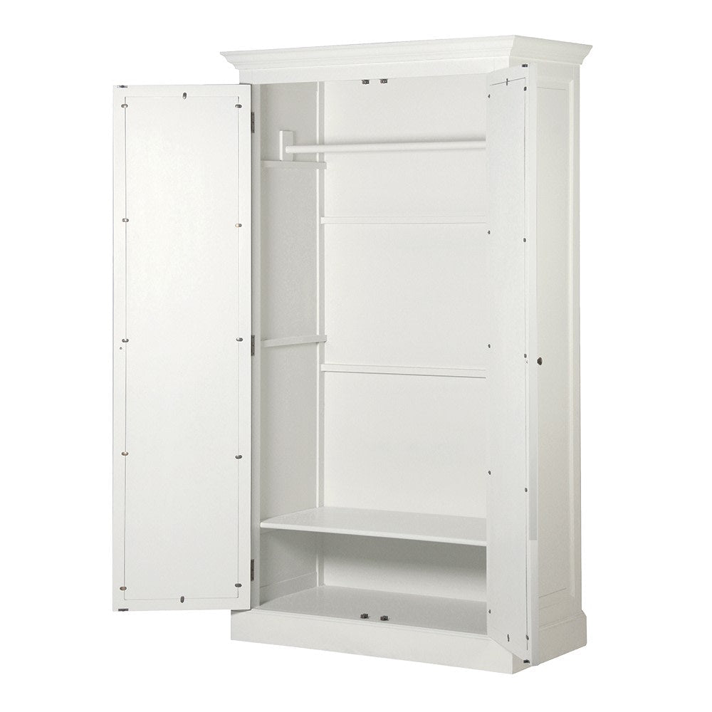 White Lysa 2 Door Mirrored Wardrobe - LUXONAS
