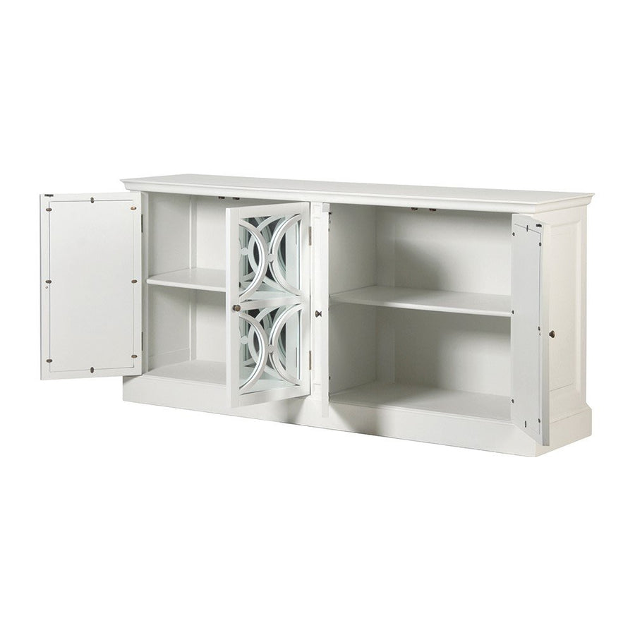 White Lysa 4-Door Mirror Sideboard