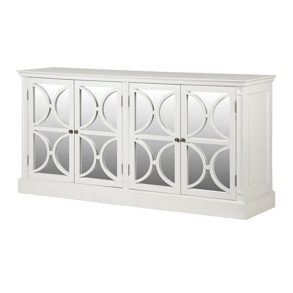 White Lysa 4-Door Mirror Sideboard