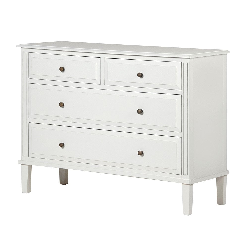 White Lysa 4 Drawer Chest - LUXONAS