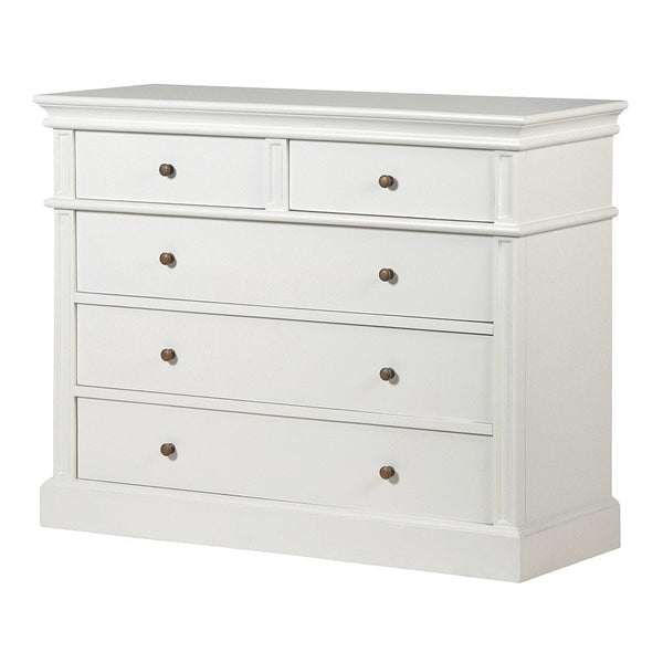 White Lysa 5 Drawer Chest