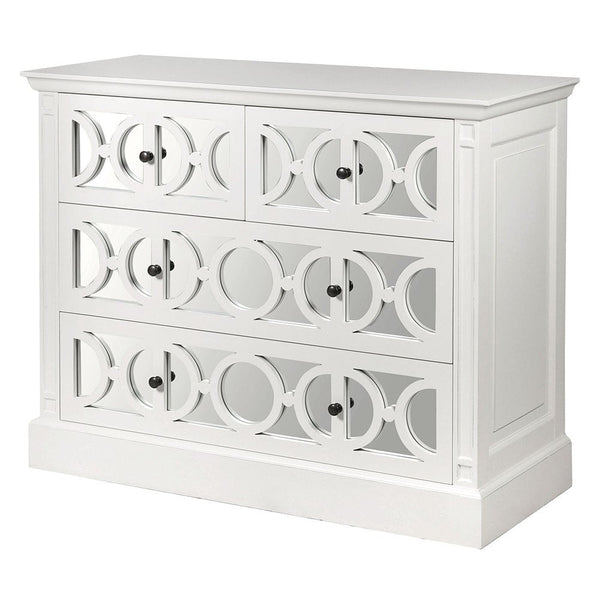 White Lysa Mirror 2/2 Drawer Chest