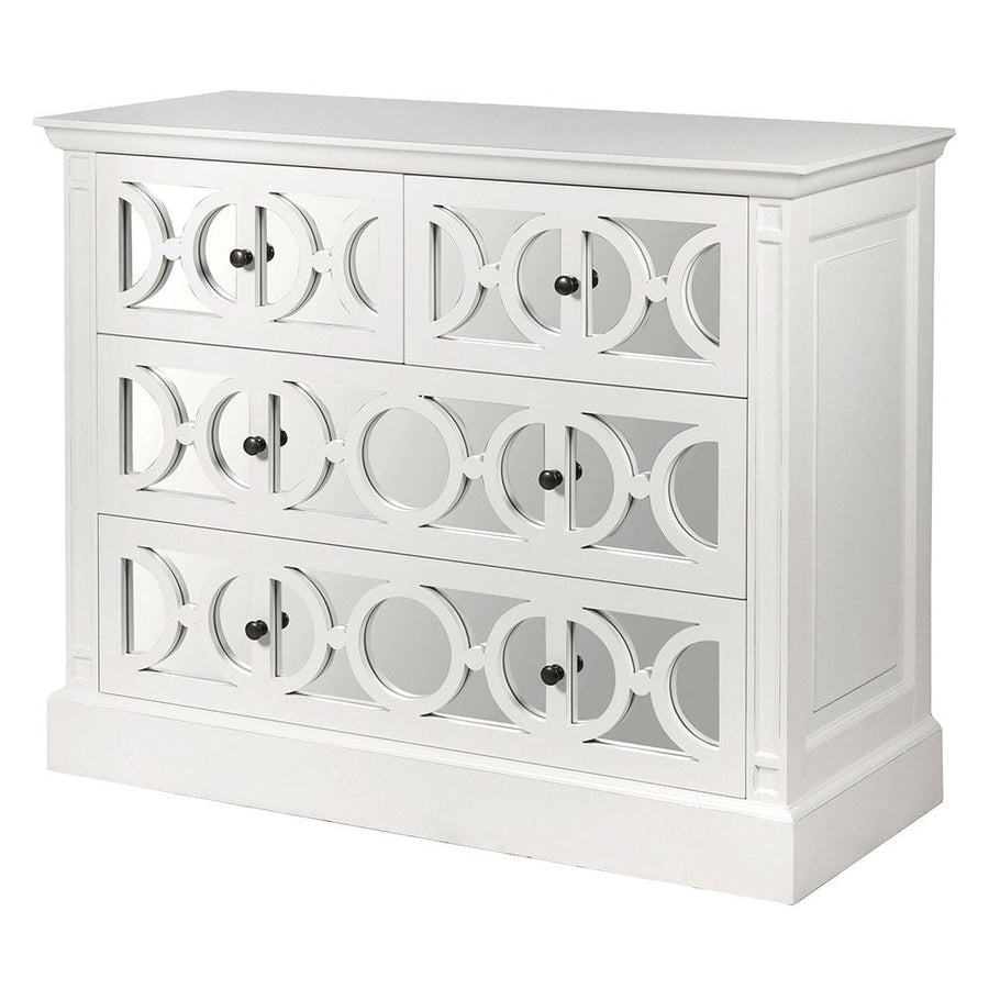 White Lysa Mirror 2/2 Drawer Chest