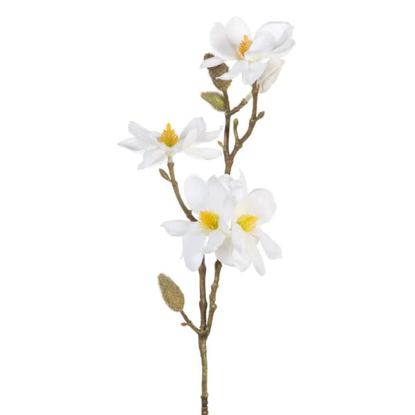 Elegant White Magnolia Flower Stem - 40cm
