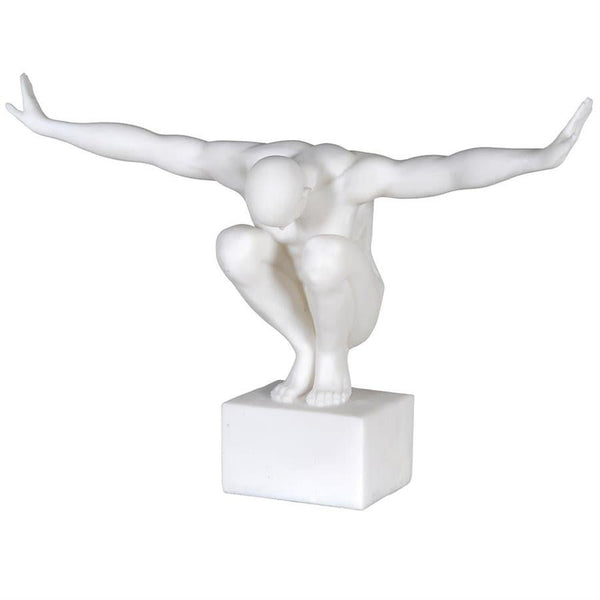 White Man Figurine on Stand - Modern Sculpture