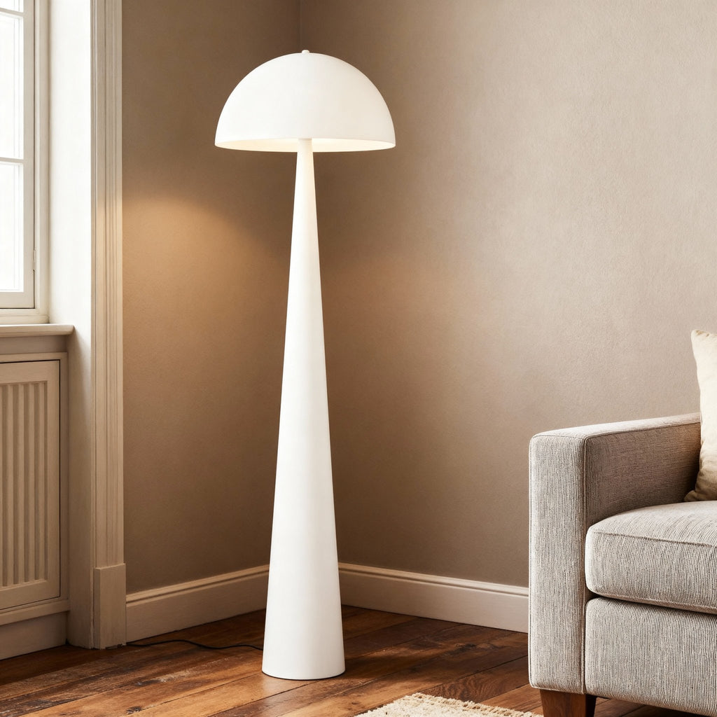 White Metal Floor Lamp - LUXONAS