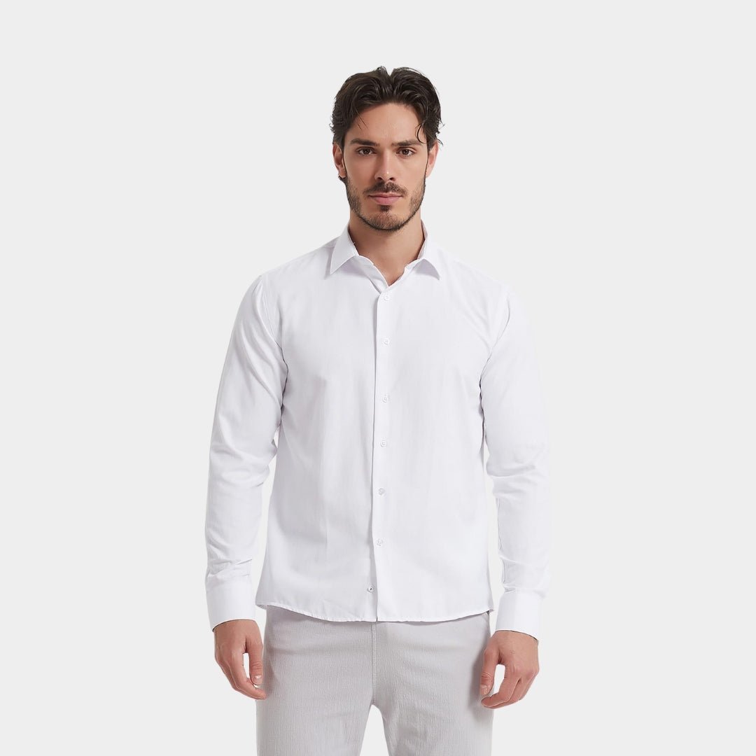 White Plain Formal Shirt - Comfort Fit - LUXONAS HOME