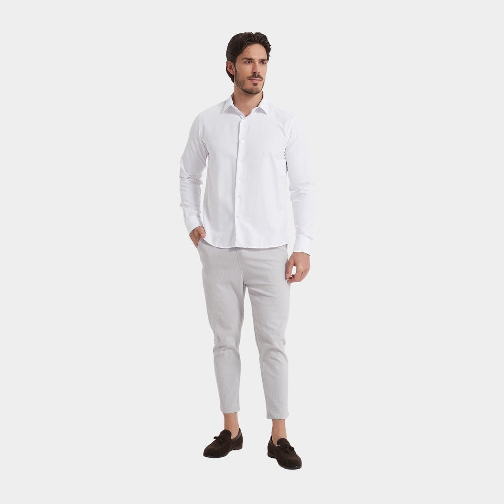 White Plain Formal Shirt - Comfort Fit - LUXONAS HOME