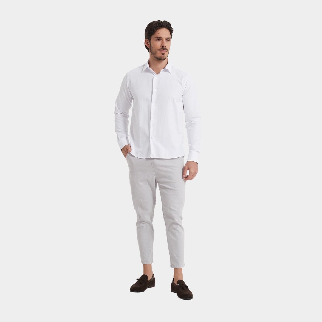 White Plain Formal Shirt - Comfort Fit - LUXONAS HOME
