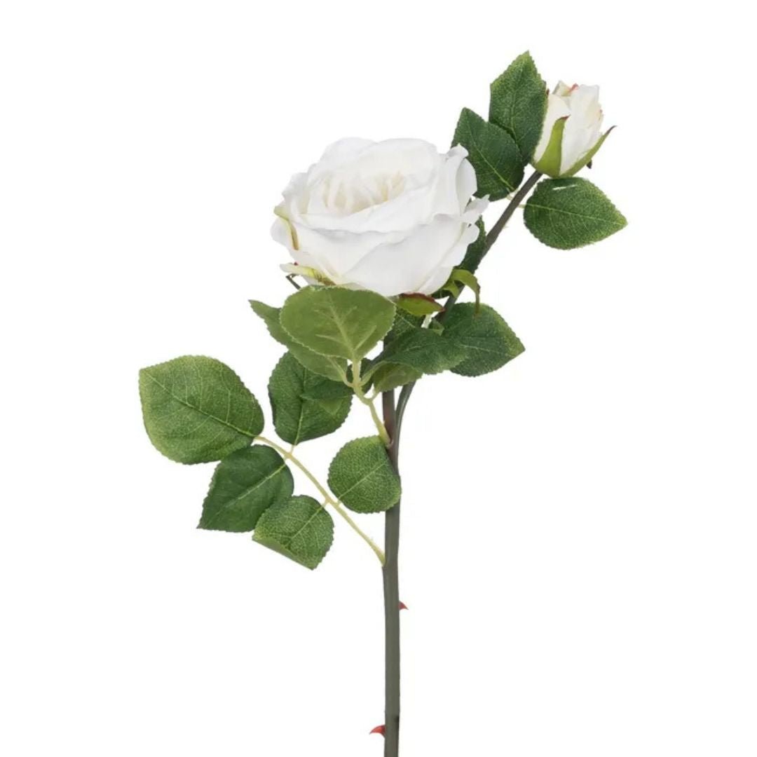 70cm Elegant White Rose Flower Stem