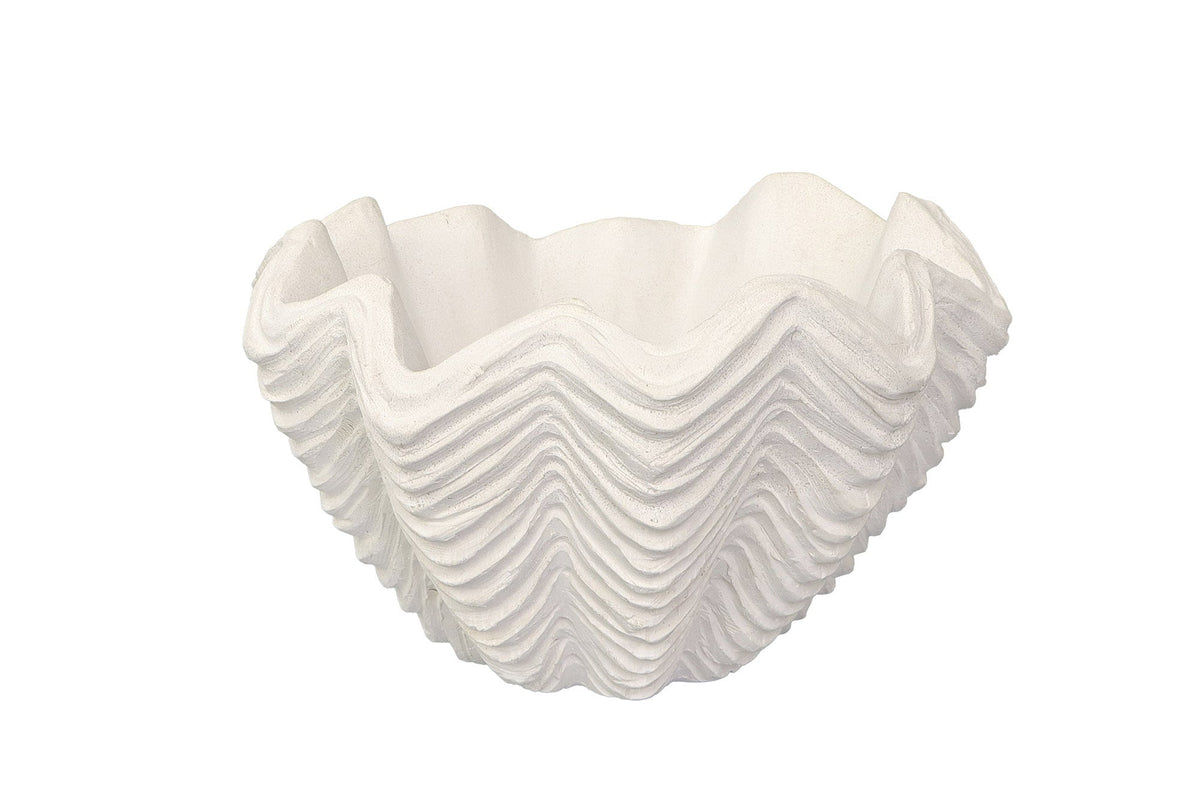 White Shell Cement Centrepiece Bowl