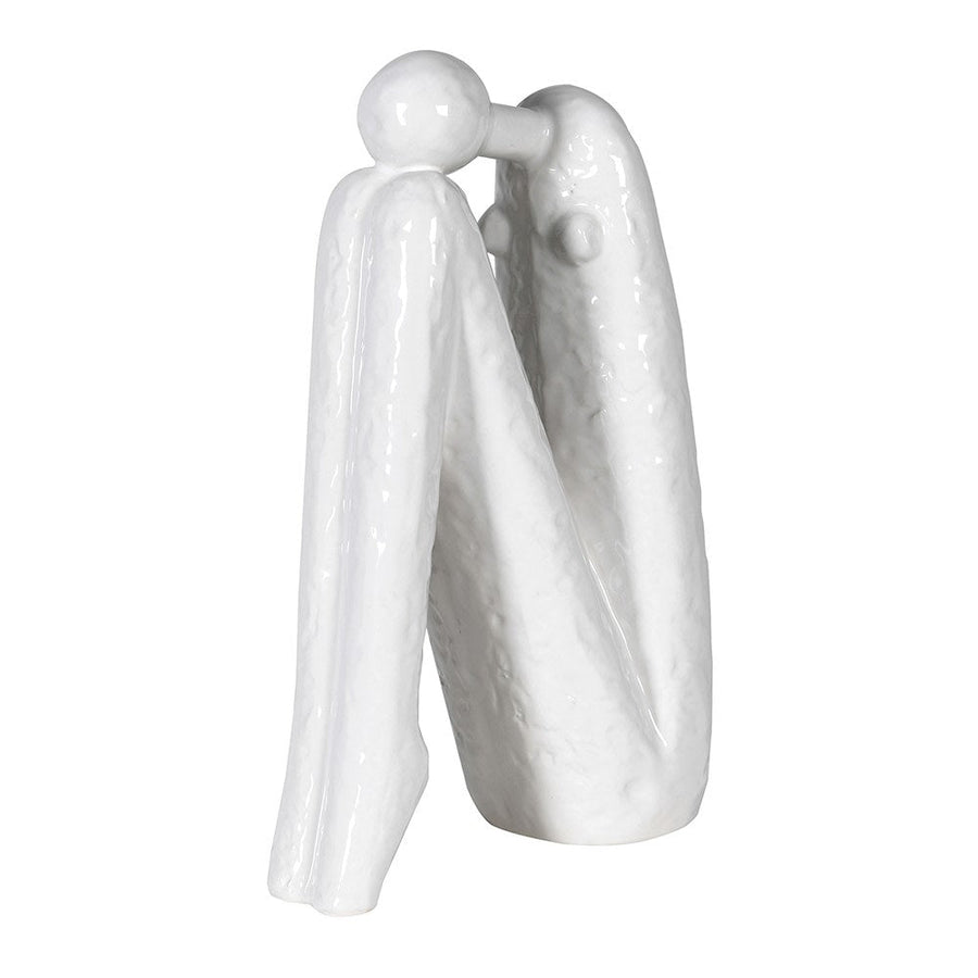 Elegant White Sitting Figure Sculpture