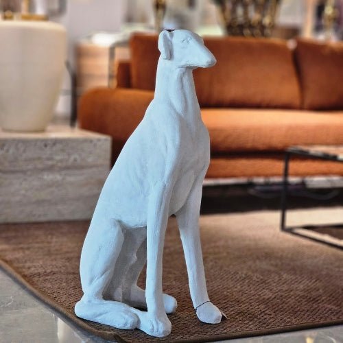 White Stone Effect Greyhound - LUXONAS HOME