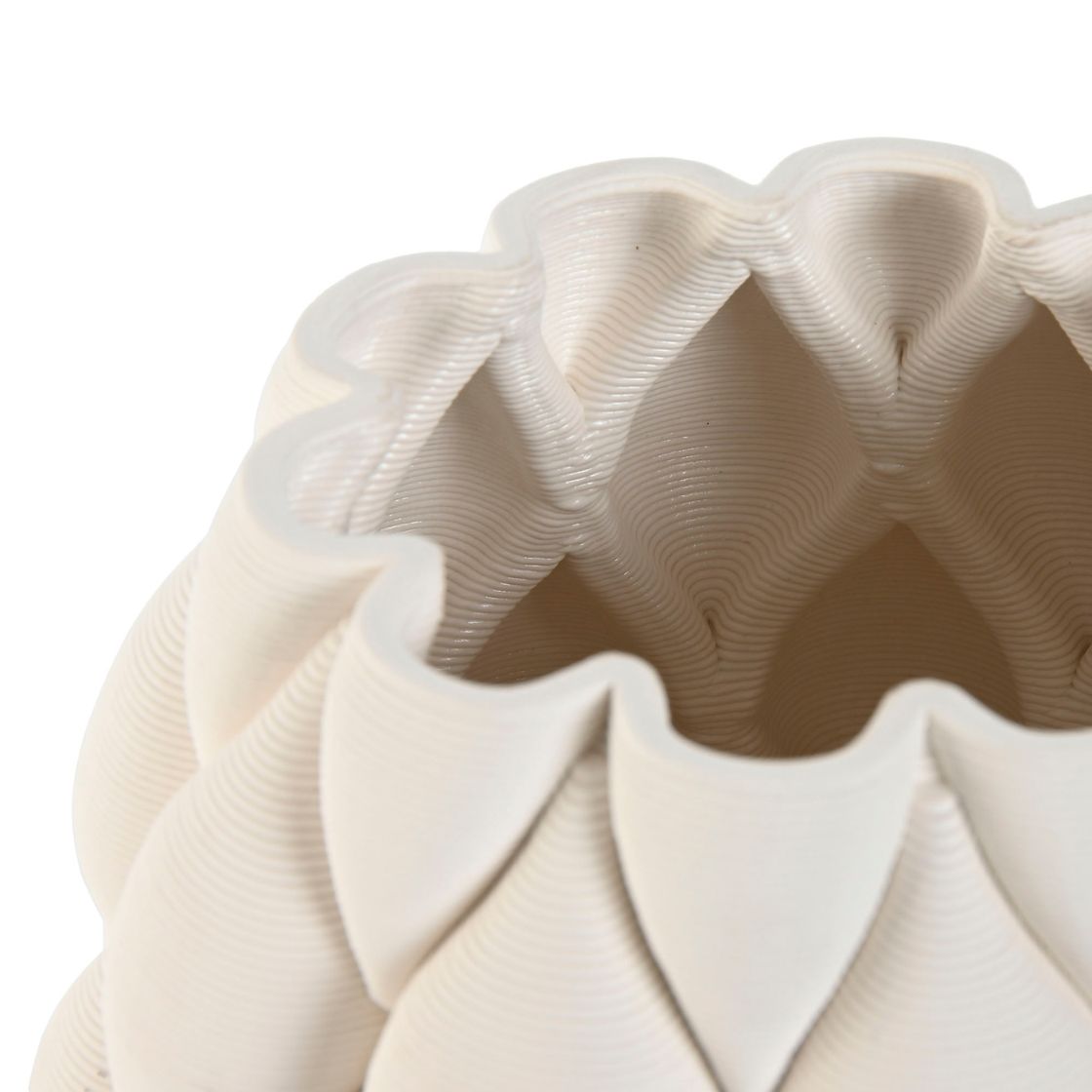 White Stoneware Diamond Vase 15cm - LUXONAS