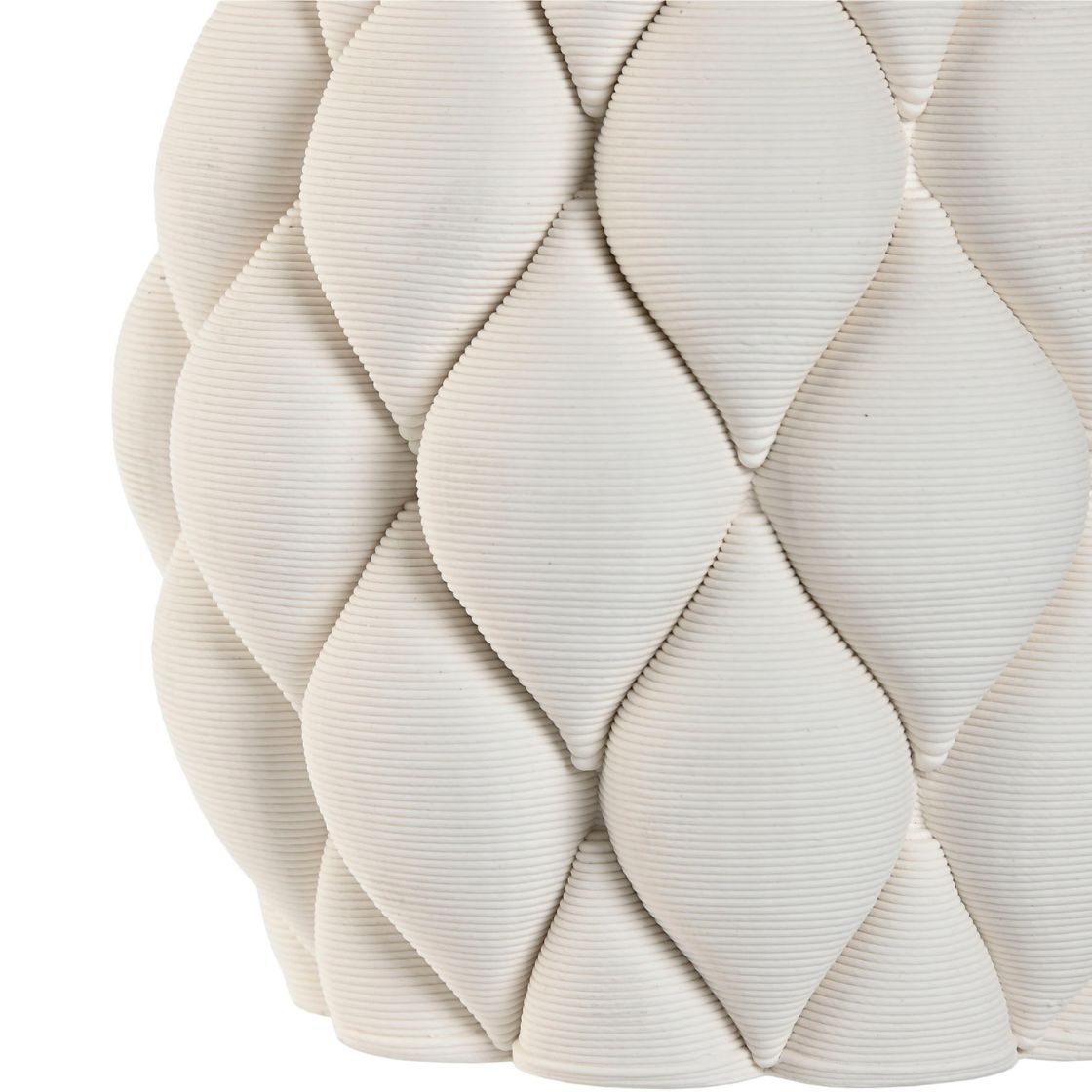 White Stoneware Diamond Vase 15cm - LUXONAS