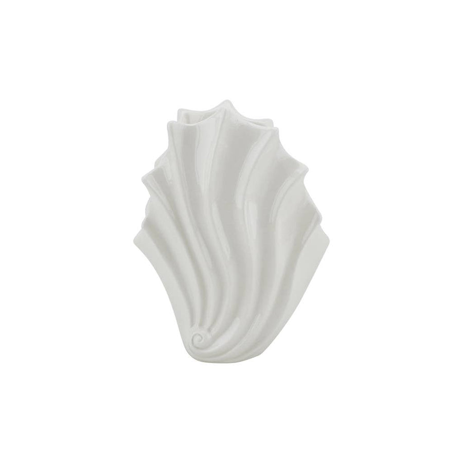 White Tall Shell Vase