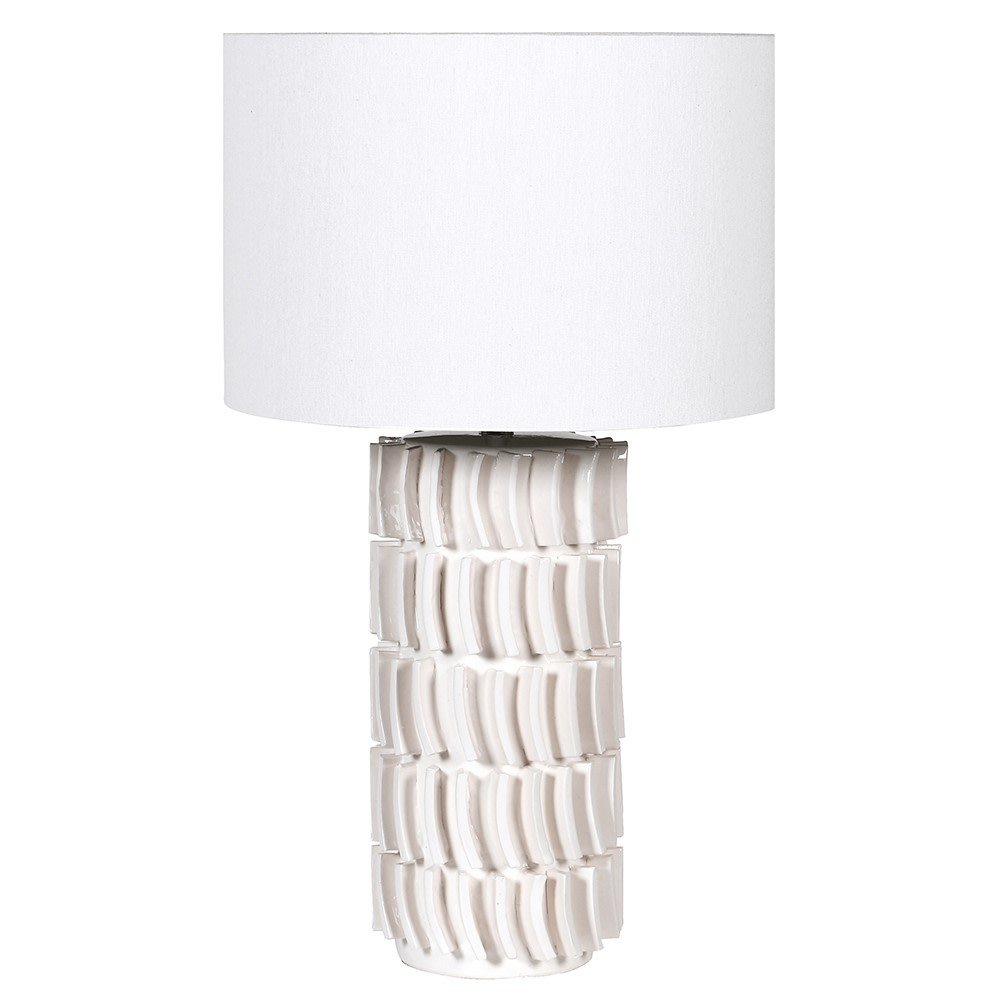 White Tiled Table Lamp - LUXONAS