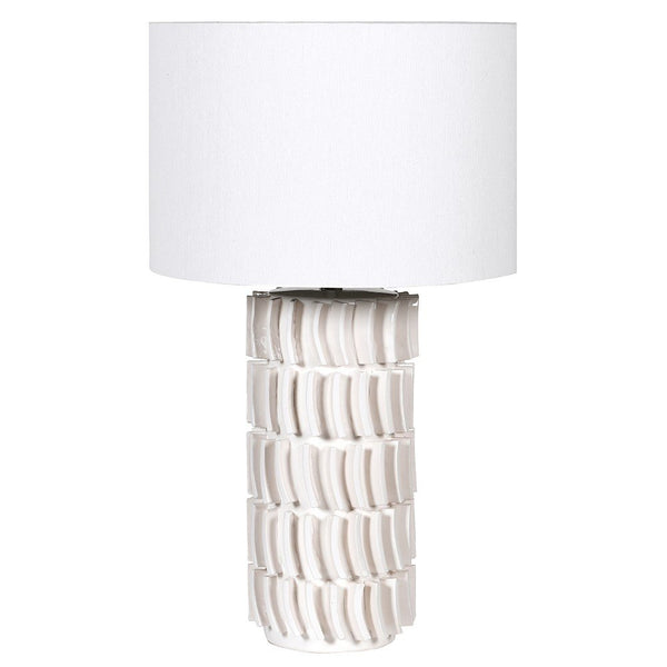 White Tiled Table Lamp