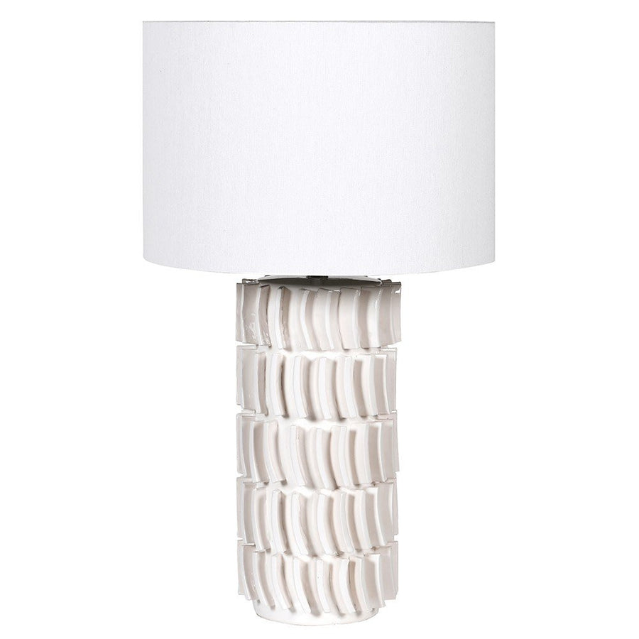 White Tiled Table Lamp