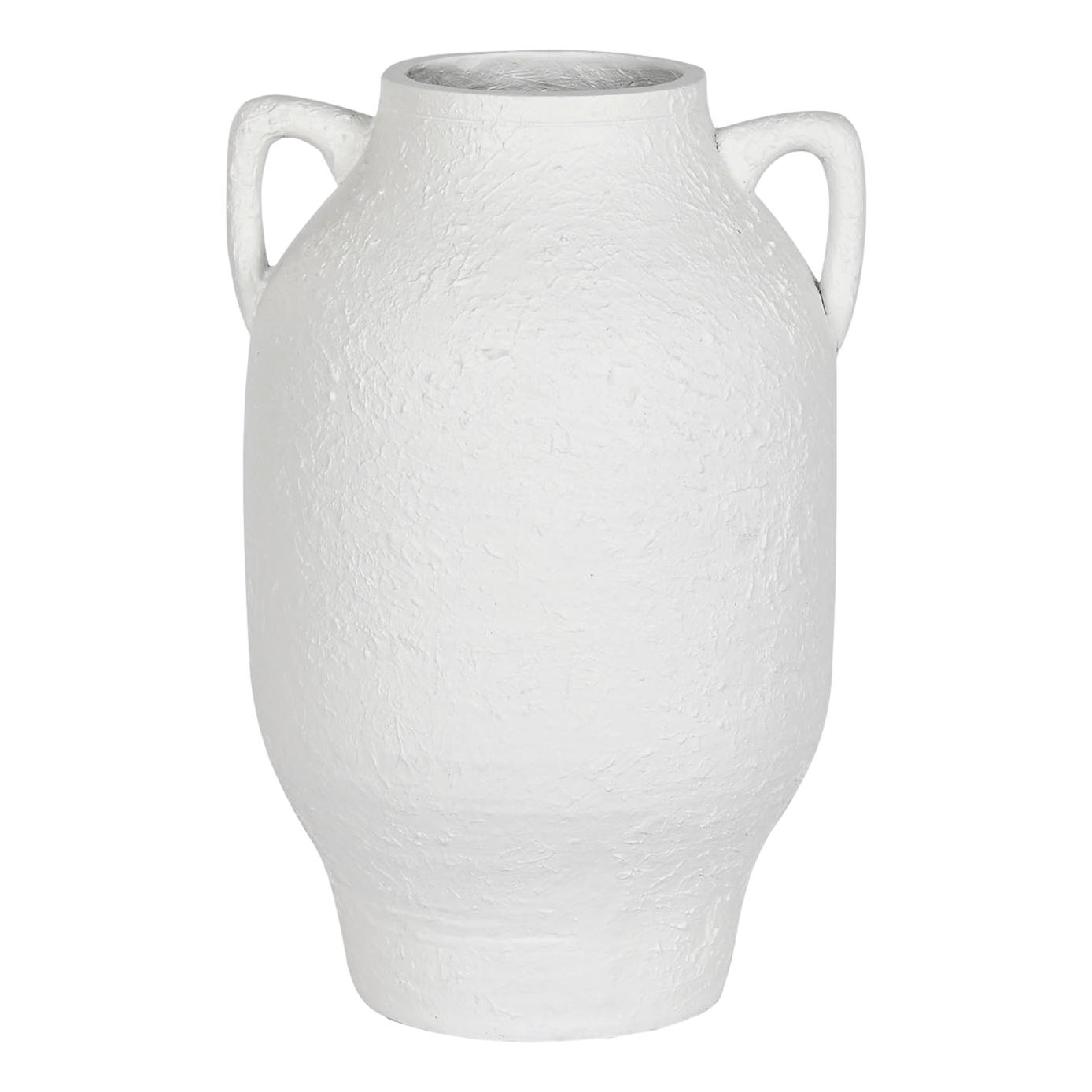 Elegant White Vase with Side Handles