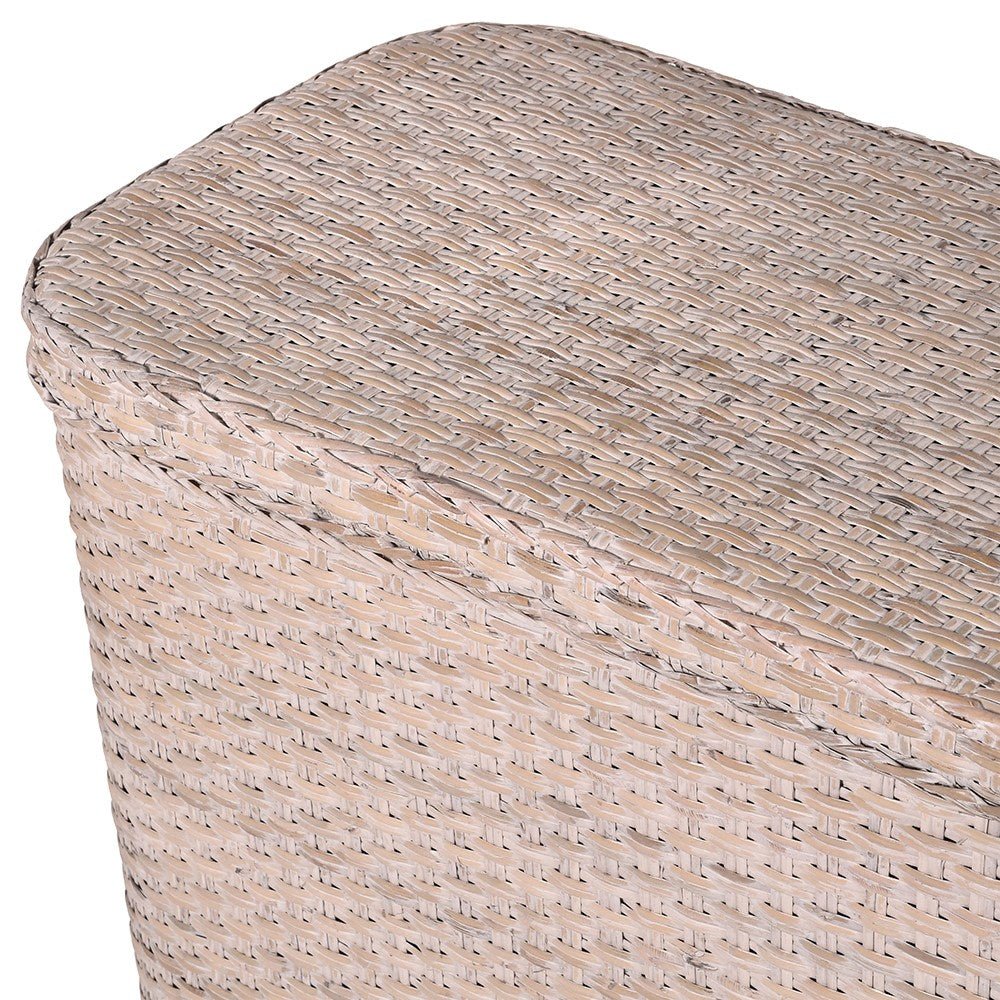 White Wash Rattan Bedding Box - LUXONAS