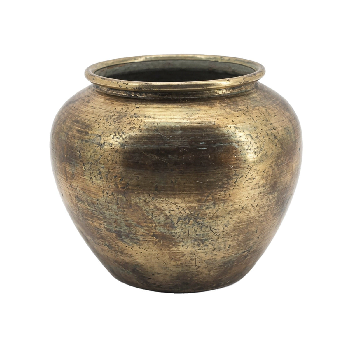 Wide Gold Metal Vase