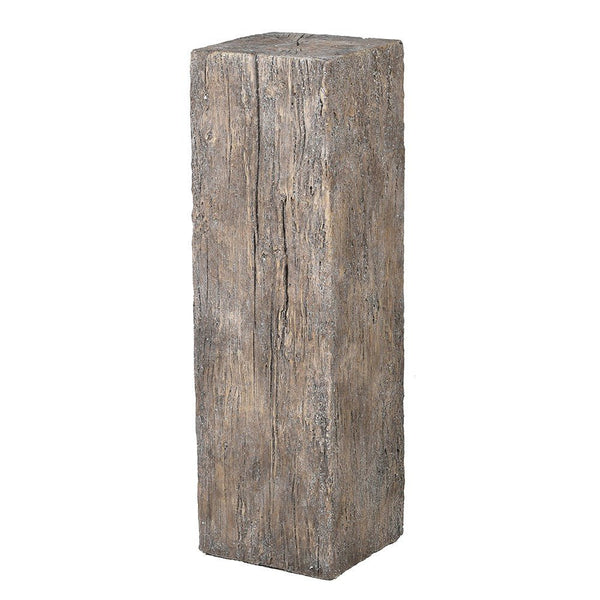 Wood Effect Outdoor Pillar - 100 cm Durable MGO Design