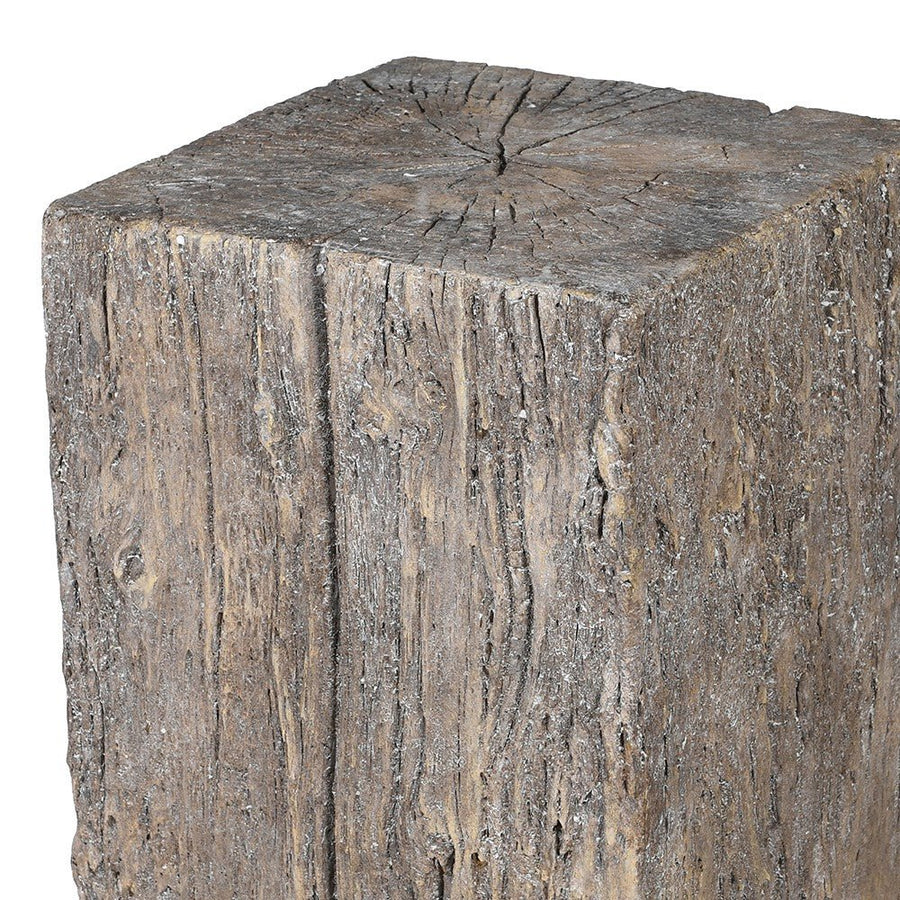 Wood Effect Outdoor Pillar - 100 cm Durable MGO Design