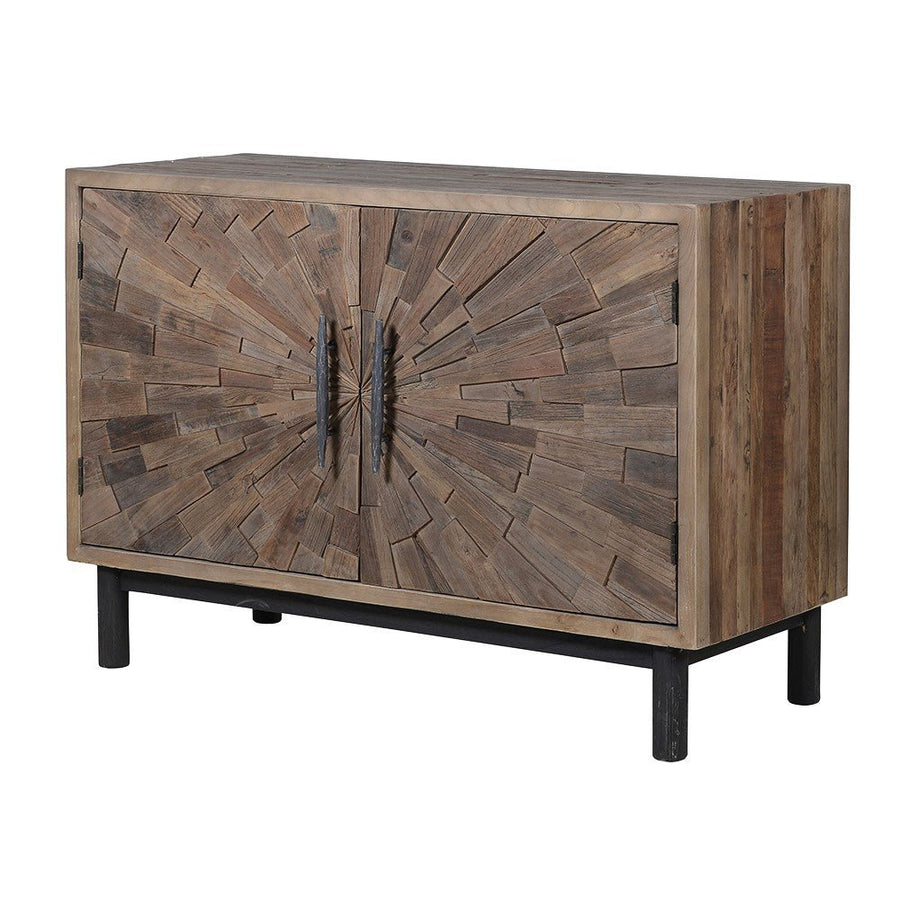 Wooden Elm Low Cabinet 'Mosaic'