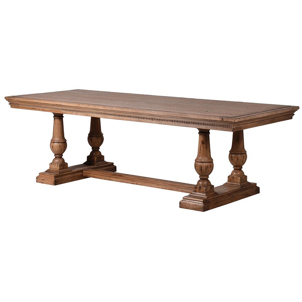Wooden Shaped Leg Dining Table - LUXONAS
