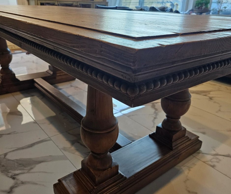 Wooden Shaped Leg Dining Table - LUXONAS