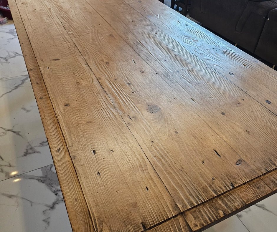 Wooden Shaped Leg Dining Table - LUXONAS