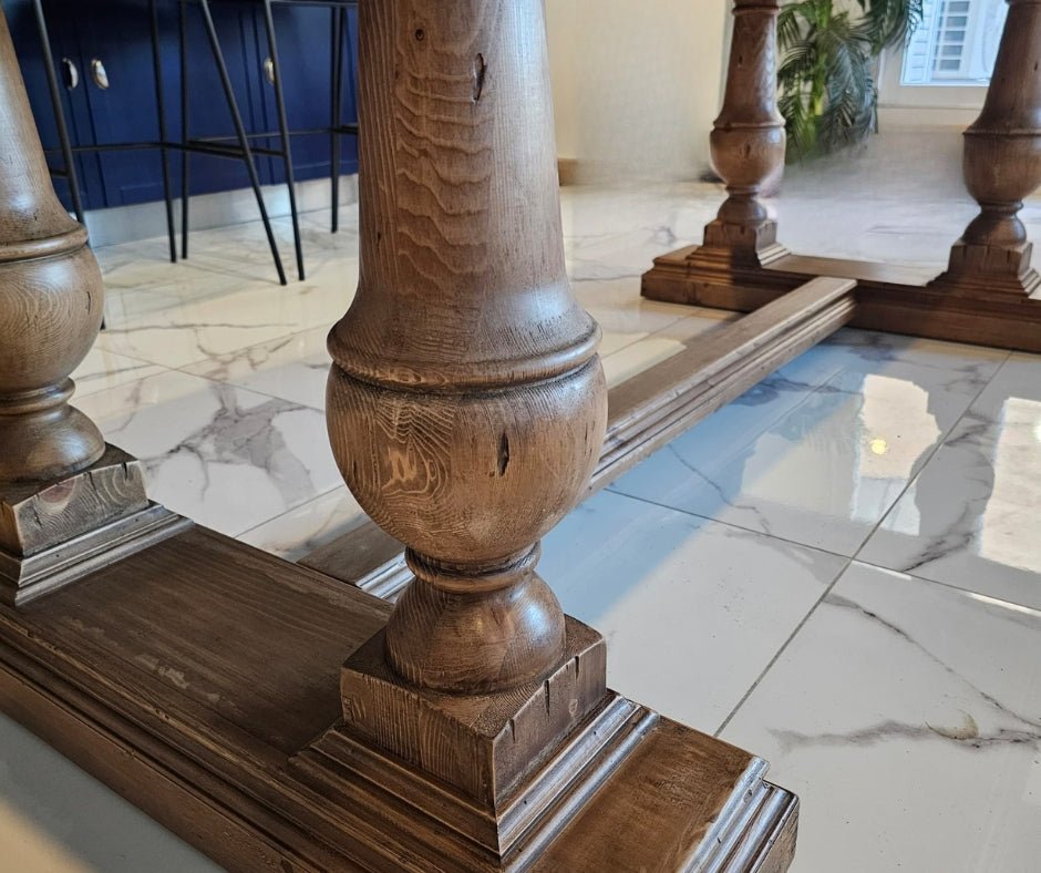 Wooden Shaped Leg Dining Table - LUXONAS