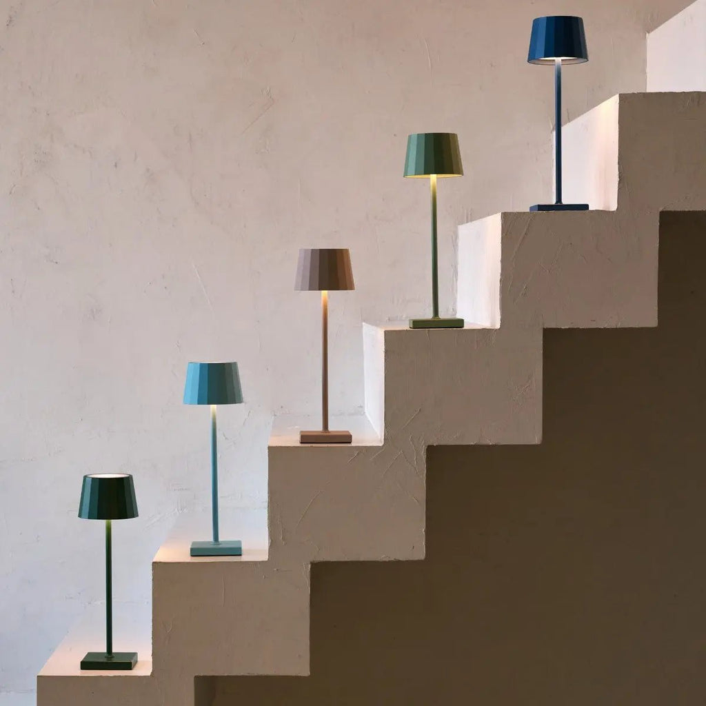 Wouter Delftware Blue Rechargeable Table Lamp | Wireless Charging & 120 - Hour Battery Life - LUXONAS HOME