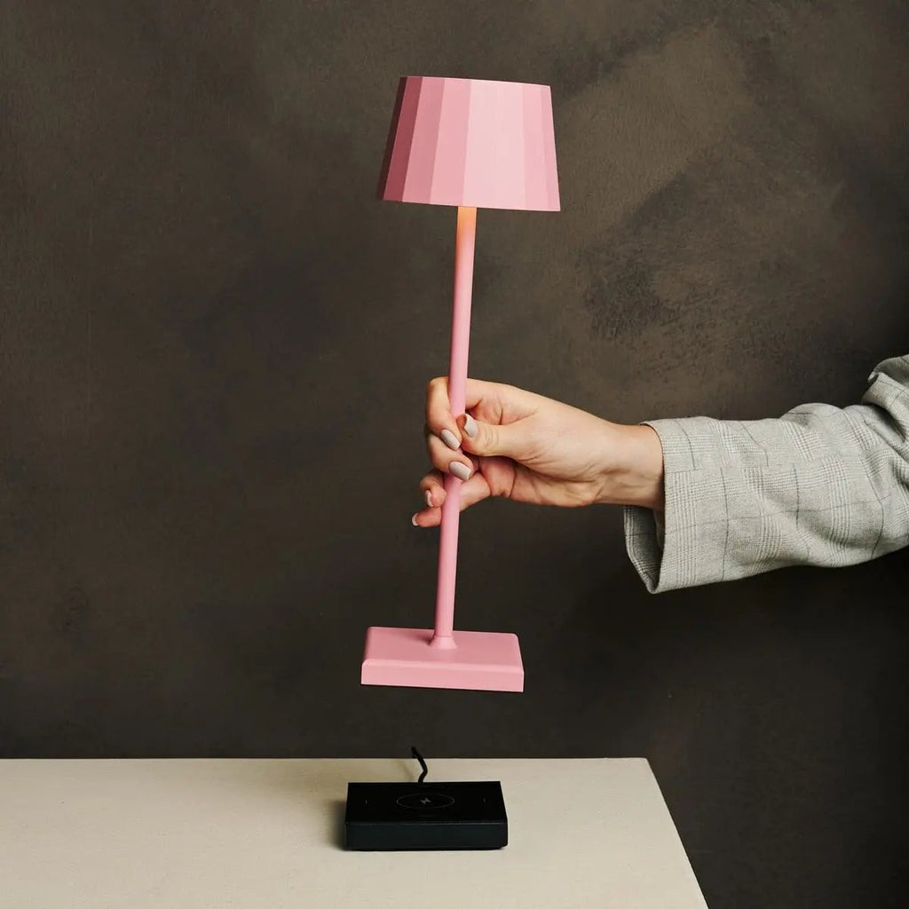 Wouter Flamingo Pink Rechargeable Table Lamp | Wireless Charging & 120 - Hour Battery Life - LUXONAS HOME