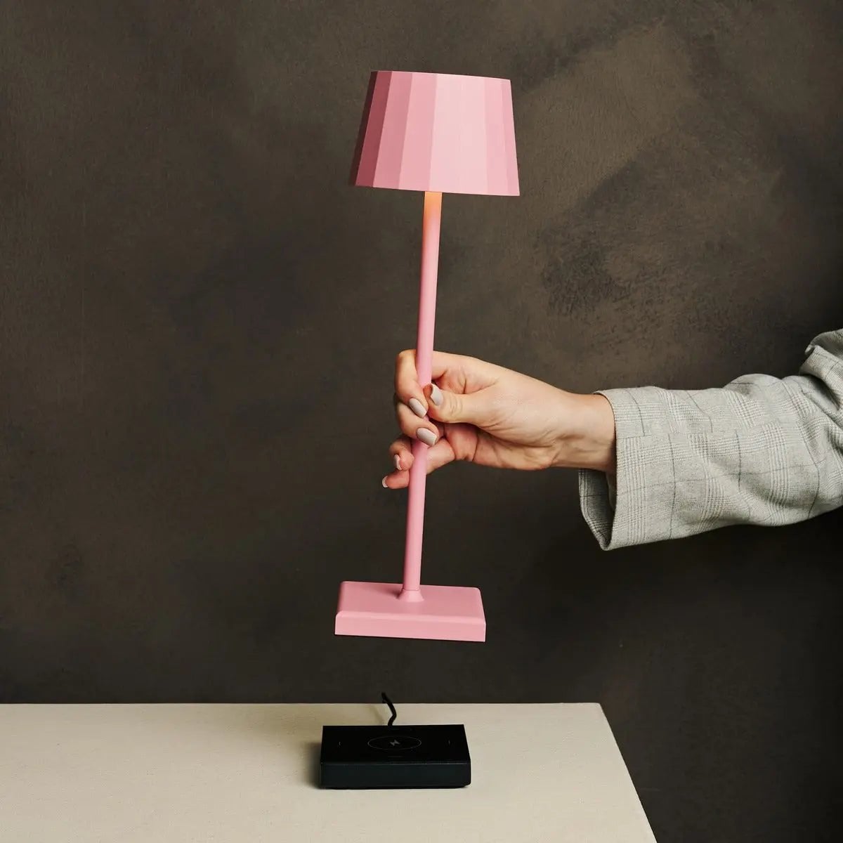 Wouter Flamingo Pink Rechargeable Table Lamp | Wireless Charging & 120 - Hour Battery Life - LUXONAS HOME