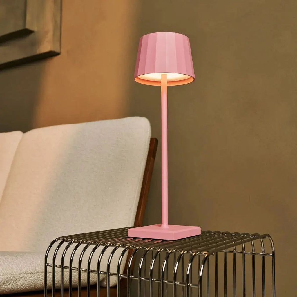 Wouter Flamingo Pink Rechargeable Table Lamp | Wireless Charging & 120 - Hour Battery Life - LUXONAS HOME